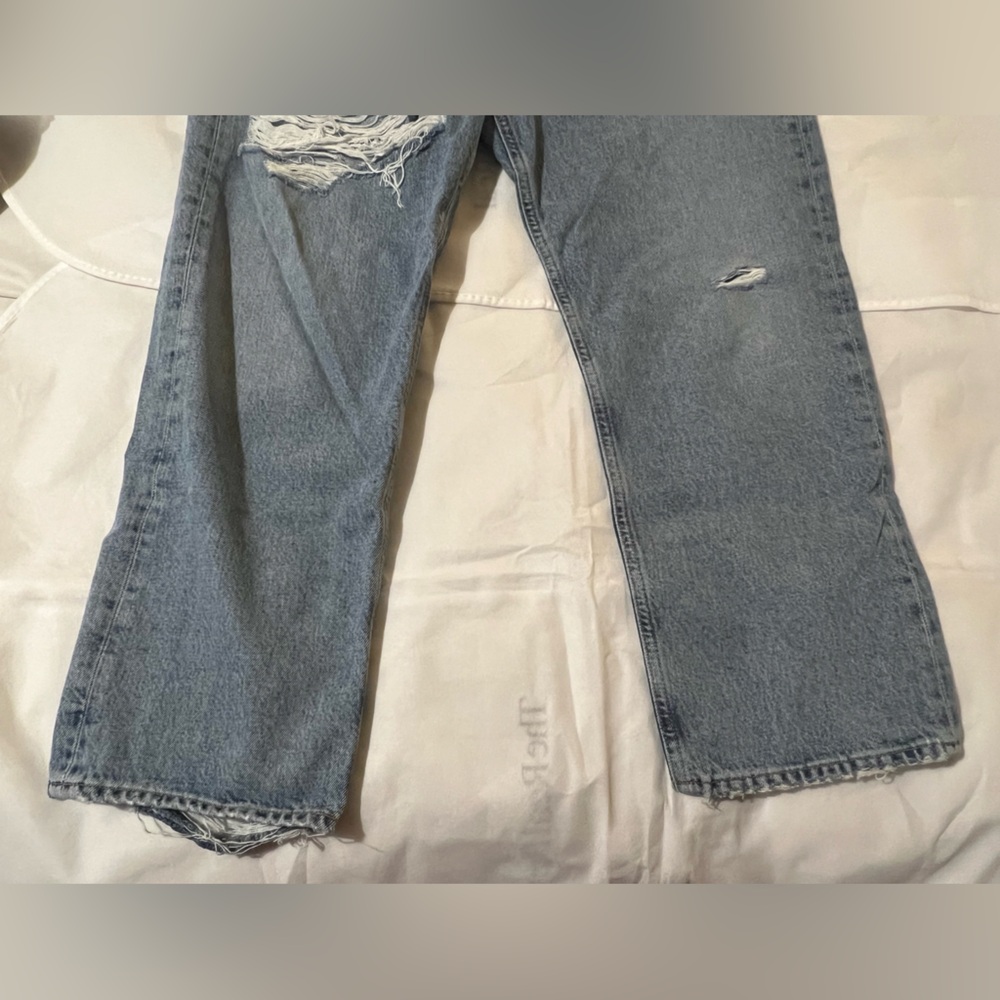 Women’s straight leg agolde blue jeans size 30 distressed 90s cut 56054 - Picture 10 of 14